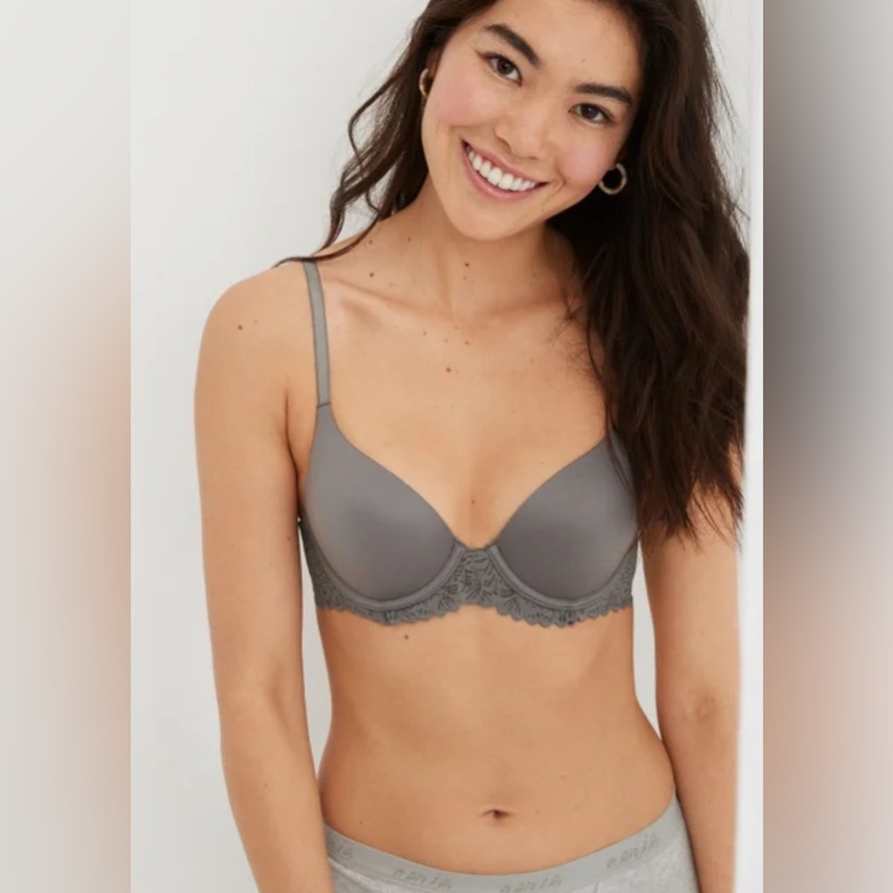 Aerie Real Sunnie Full Coverage grey Bra - 34DD